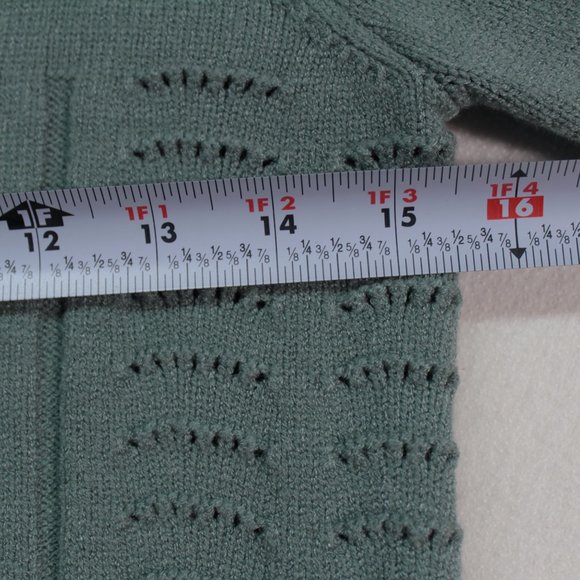 Philosophy Sweater Women's Small Blue/Green Long Sleeve Solid Cropped - Picture 7 of 10